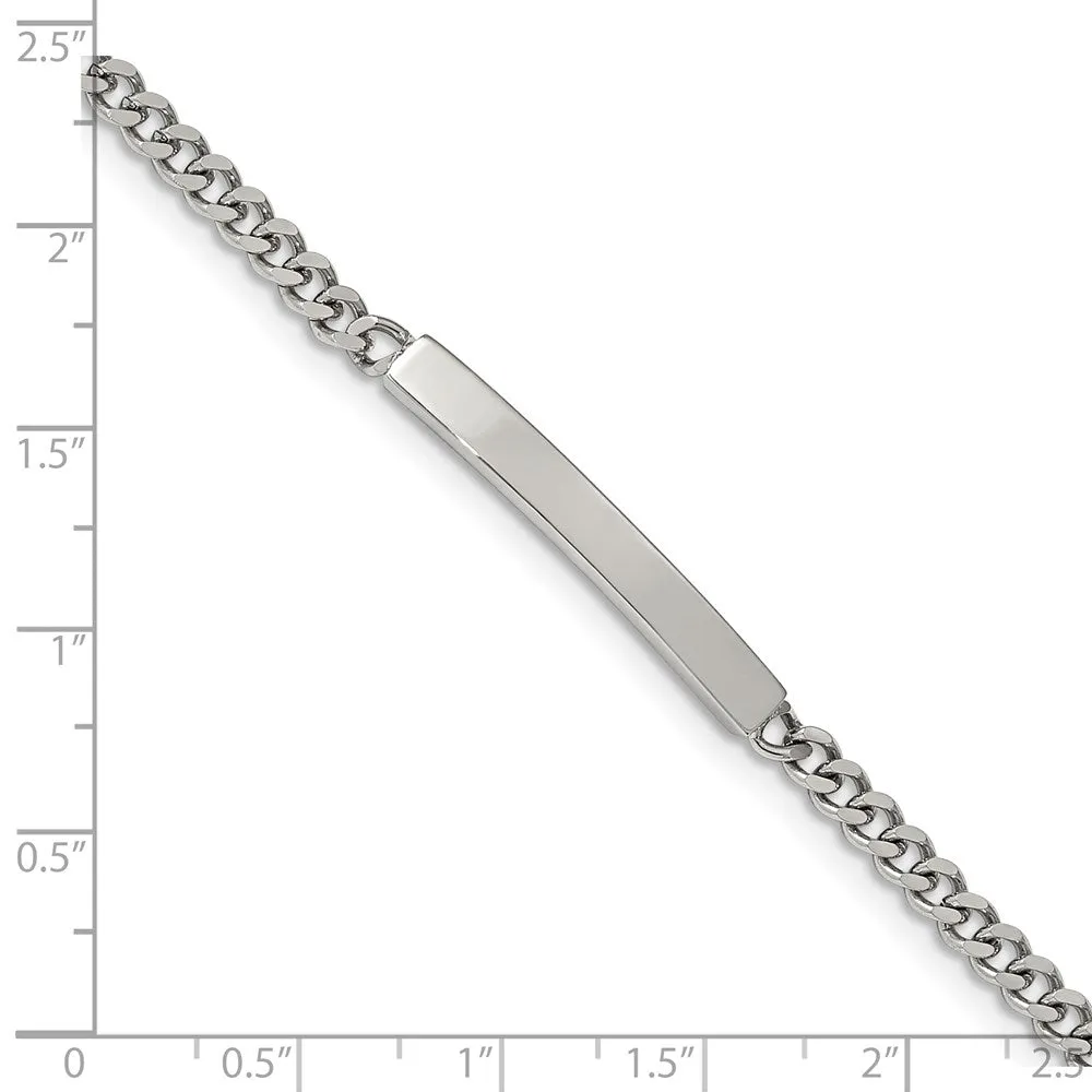 Chisel Stainless Steel Polished Flat Curb Chain 8.5 inch ID Bracelet