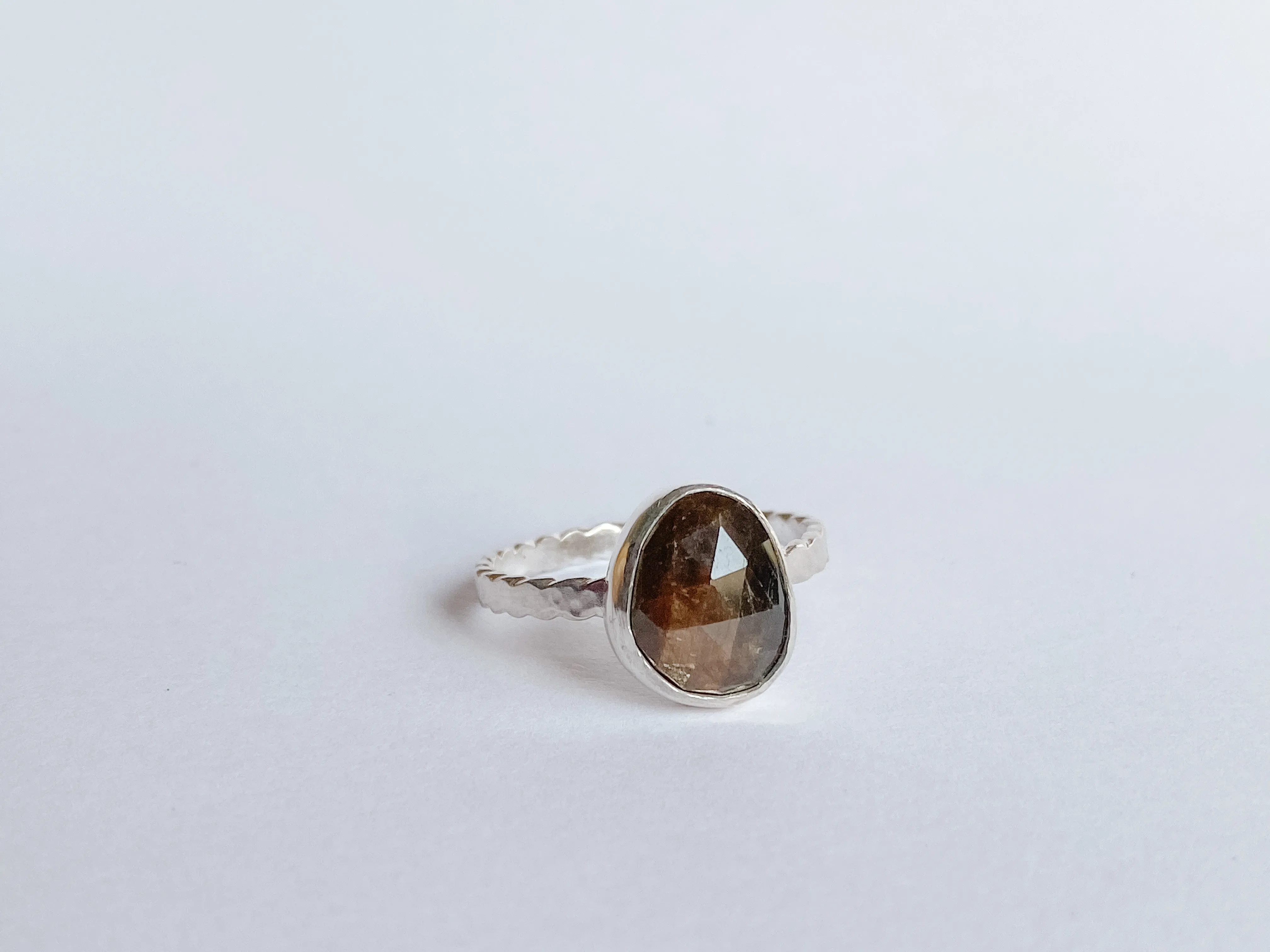 Chocolate Sapphire   Sterling Silver Ring