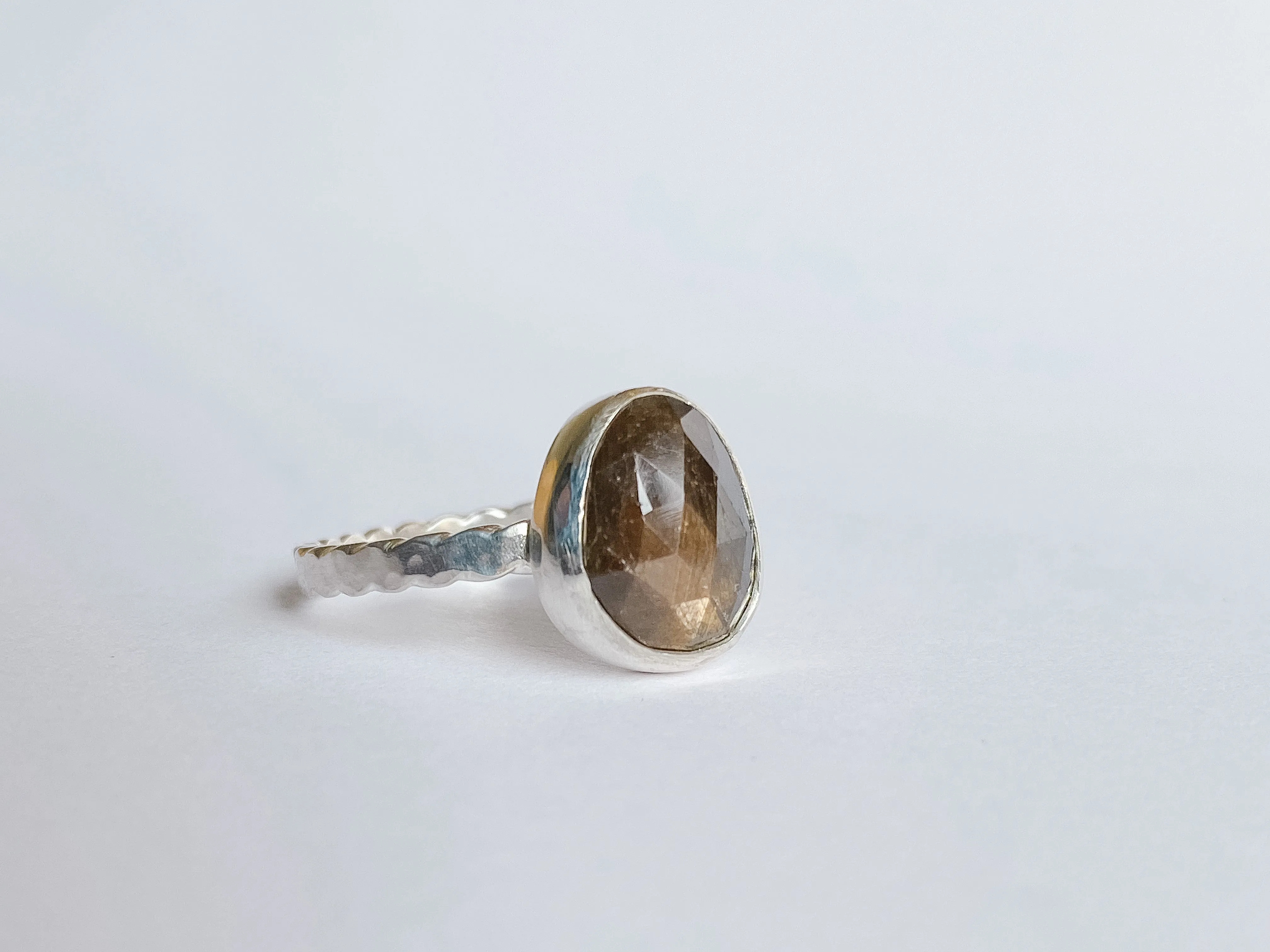 Chocolate Sapphire   Sterling Silver Ring