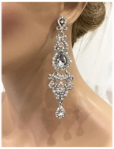Chunky Crystal Bridal Chandelier Earrings