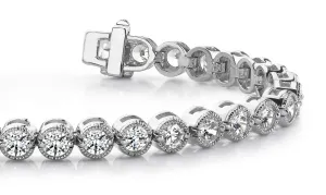 Circle Milgrain Diamond Bracelet with 10.50 ct.(finished) 4.5mm