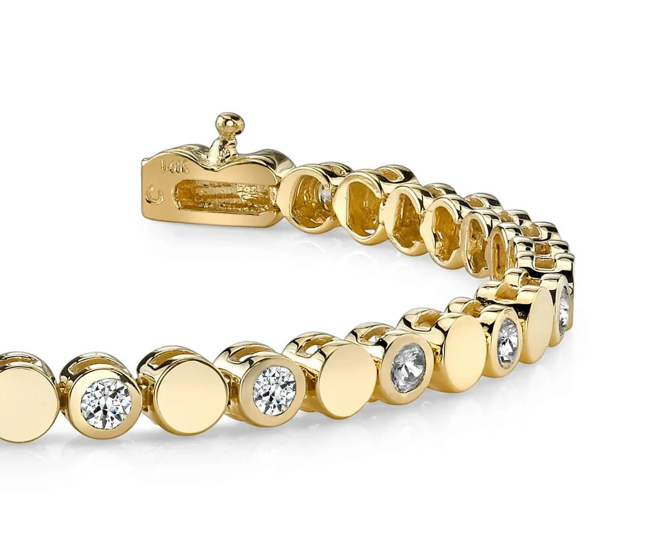 Classic Alternating Circle And Lab-Grown Diamond Bracelet with 4.00 ct.(finished) 4.0mm