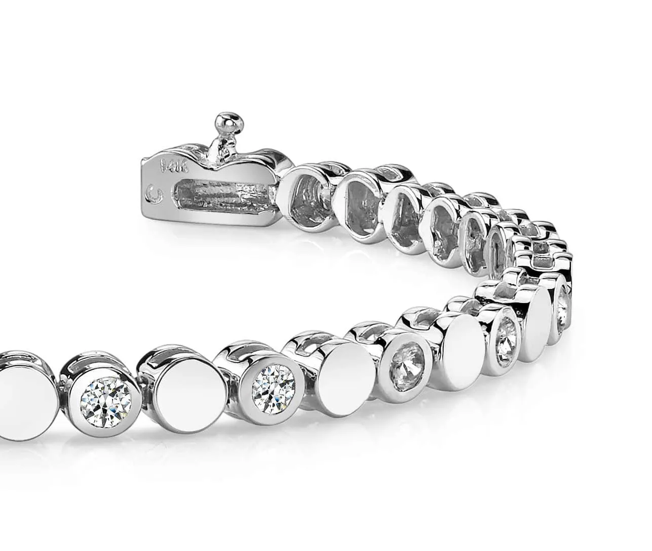 Classic Alternating Circle And Lab-Grown Diamond Bracelet with 4.00 ct.(finished) 4.0mm