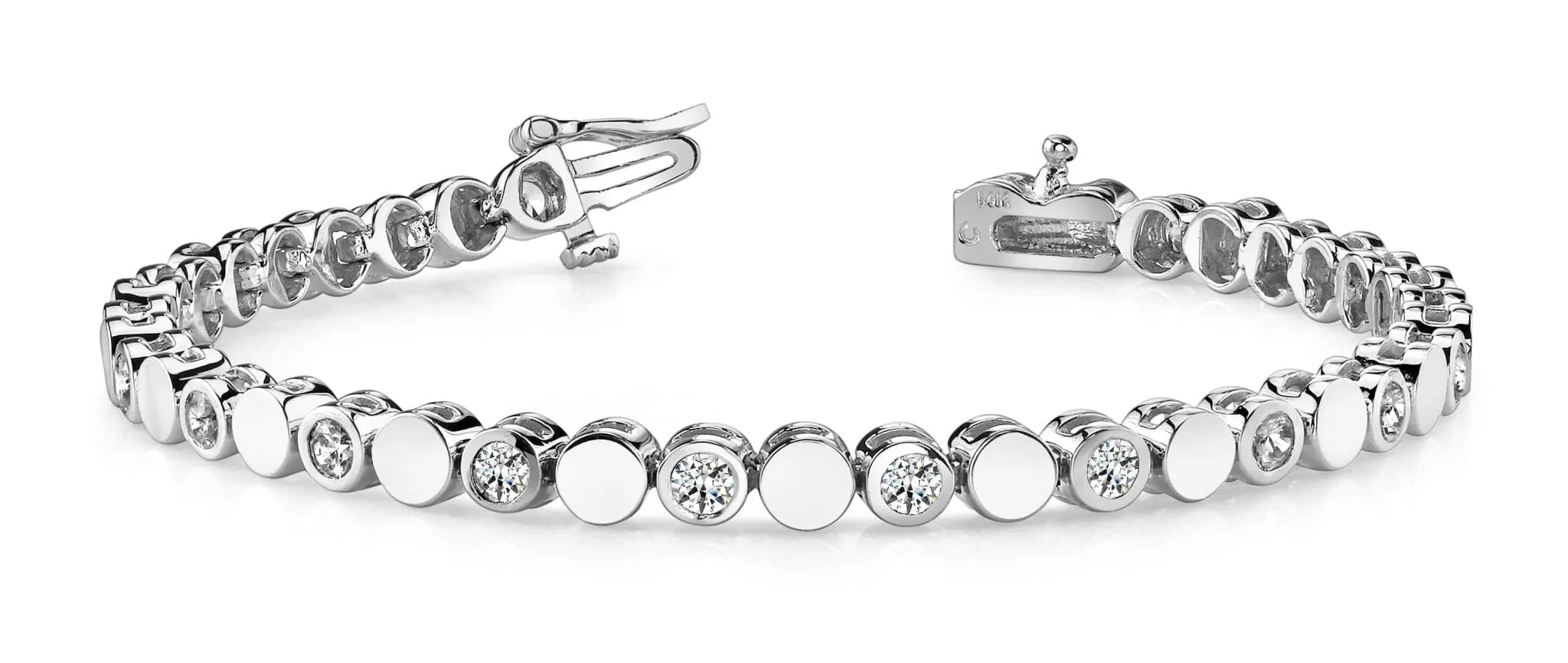 Classic Alternating Circle And Lab-Grown Diamond Bracelet with 4.00 ct.(finished) 4.0mm
