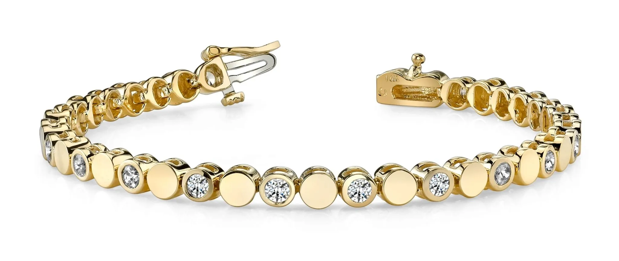 Classic Alternating Circle And Lab-Grown Diamond Bracelet with 4.00 ct.(finished) 4.0mm
