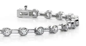 Classic Column Link Bezel Set Lab-Grown Diamond Bracelet with 3.00 ct.(finished) 3.2mm