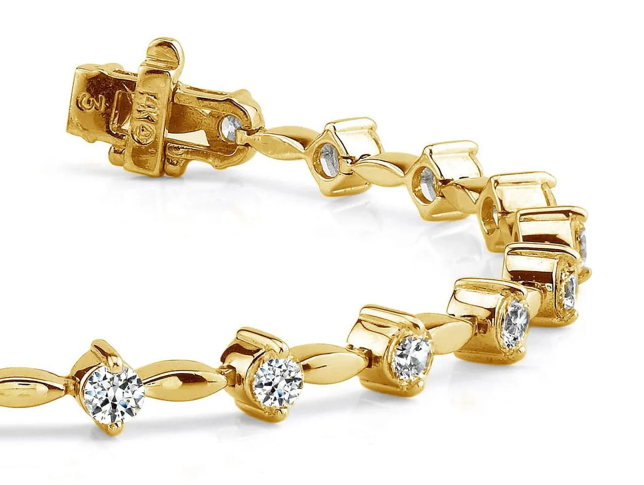 Classic Diamond Link Diamond Bracelet with 2.06 ct.(finished) 2.8mm