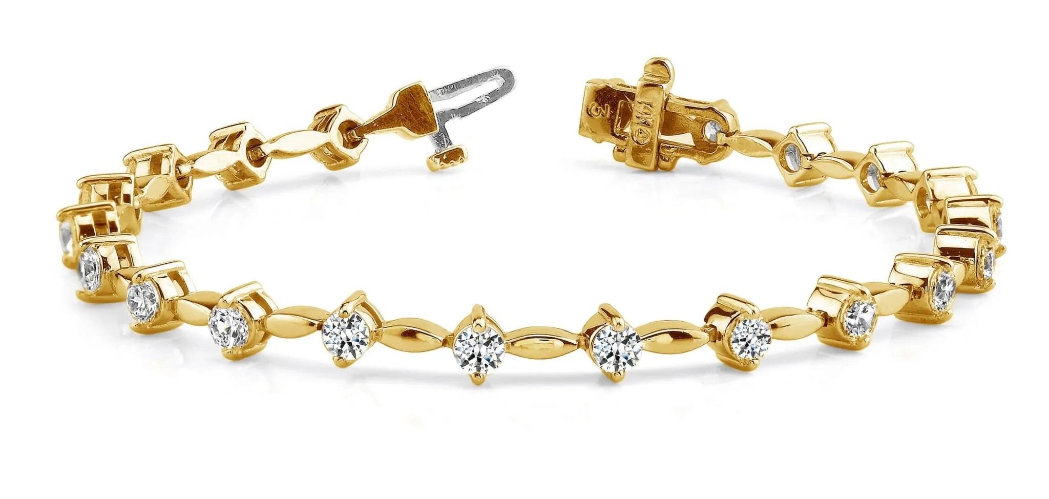 Classic Diamond Link Diamond Bracelet with 2.06 ct.(finished) 2.8mm