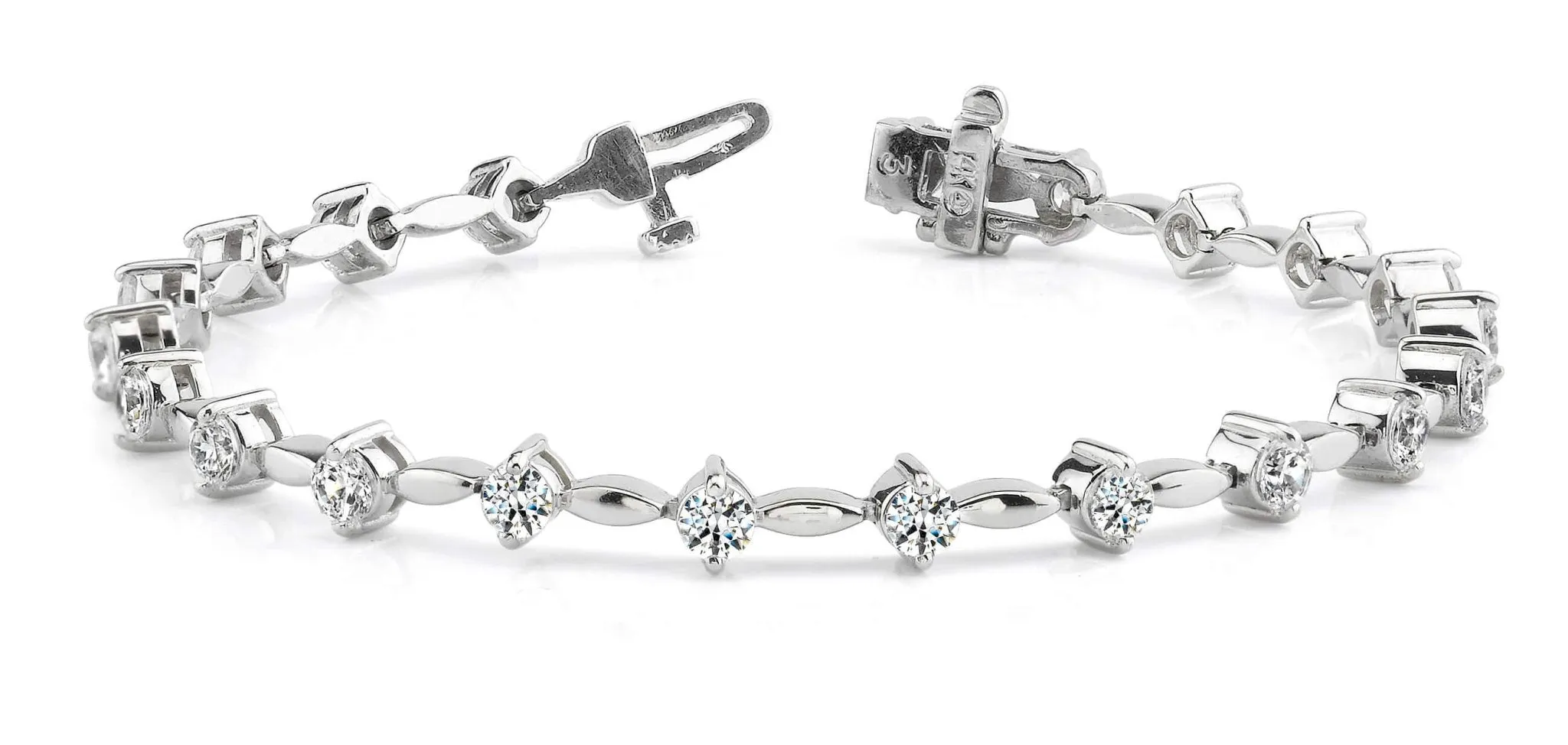 Classic Diamond Link Diamond Bracelet with 2.06 ct.(finished) 2.8mm