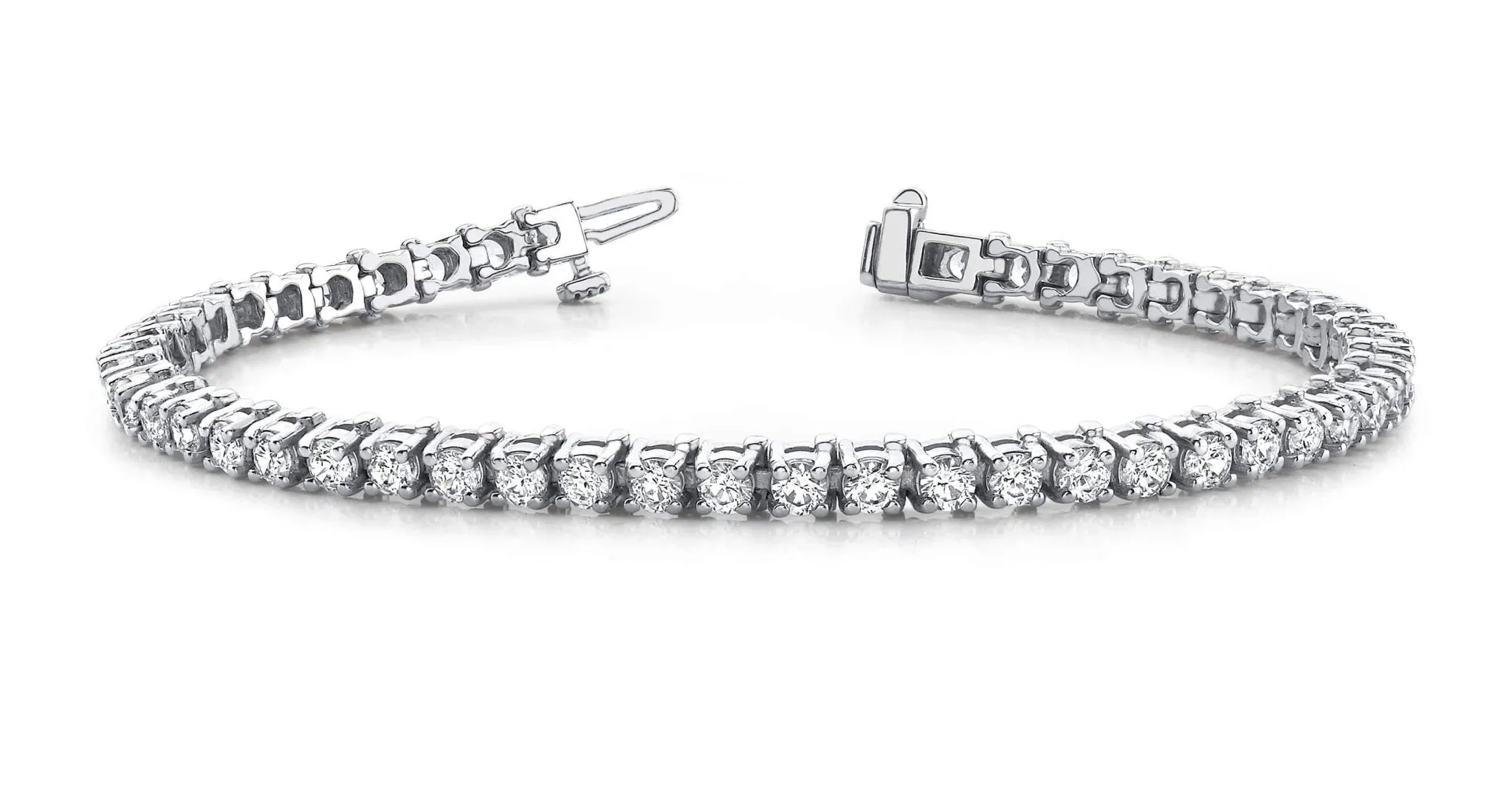 Classic Four Prong Round Lab-Grown Diamond Tennis Bracelet with 6.97 ct.(finished) 3.5mm