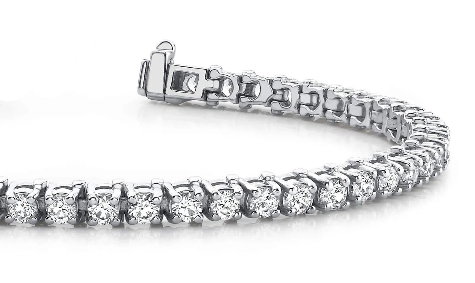 Classic Four Prong Round Lab-Grown Diamond Tennis Bracelet with 6.97 ct.(finished) 3.5mm
