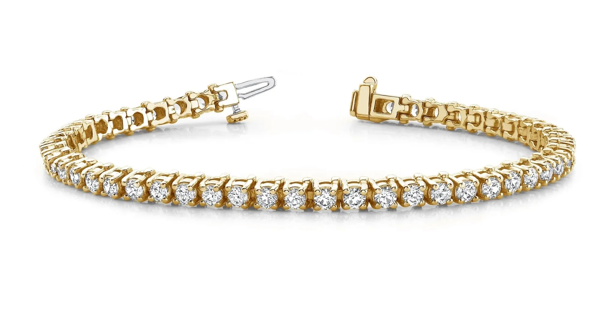 Classic Four Prong Round Lab-Grown Diamond Tennis Bracelet with 6.97 ct.(finished) 3.5mm