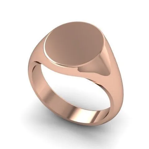 Classic Oval 11mm x 9mm - 9 Carat Rose Gold Signet Ring