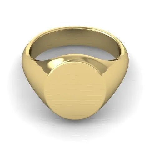 Classic Oval 14mm x 12mm -18 Carat Yellow Gold Signet Ring