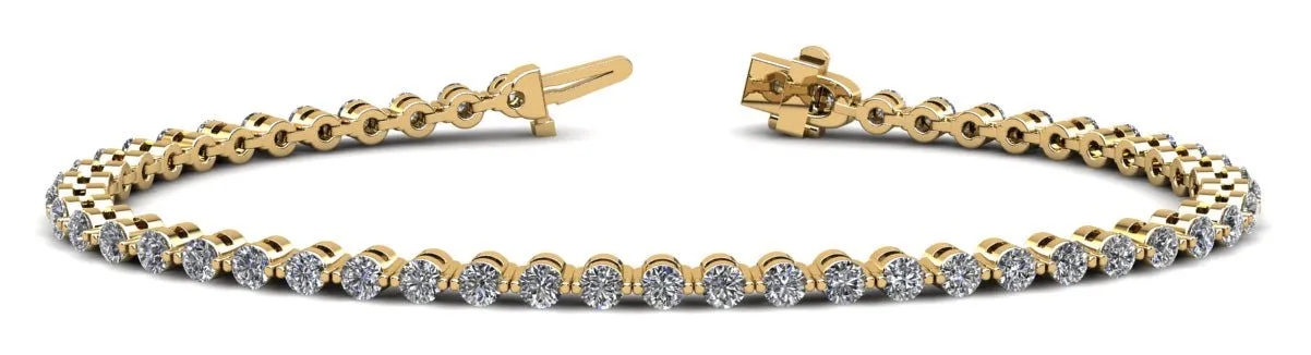 Classic Prong Set Lab-Grown Diamond Tennis Bracelet with 2.90 ct.(finished) 2.5mm