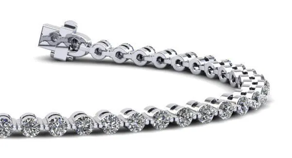 Classic Prong Set Lab-Grown Diamond Tennis Bracelet with 2.90 ct.(finished) 2.5mm