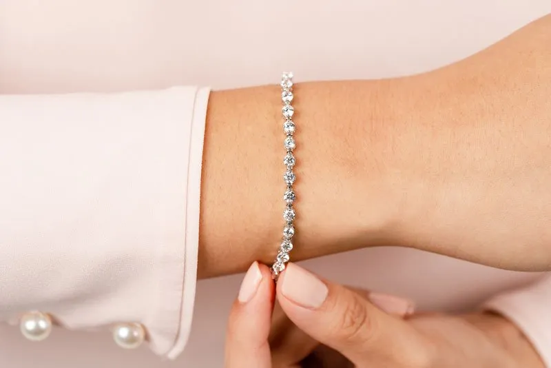 Classic Prong Set Lab-Grown Diamond Tennis Bracelet with 2.90 ct.(finished) 2.5mm