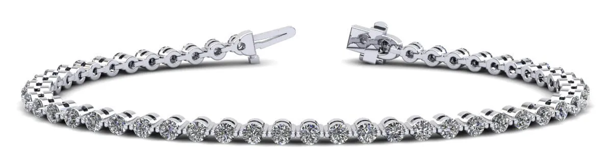 Classic Prong Set Lab-Grown Diamond Tennis Bracelet with 2.90 ct.(finished) 2.5mm