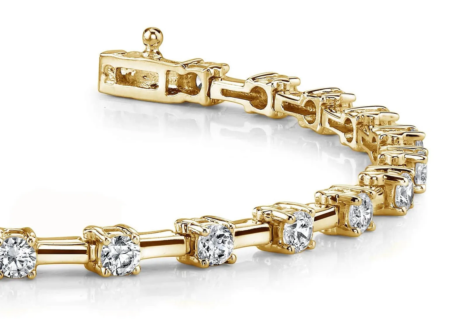 Classic Solid Rectangle Link Lab-Grown Diamond Bracelet with 4.94 ct.(finished) 4.1mm