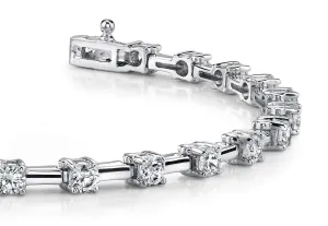 Classic Solid Rectangle Link Lab-Grown Diamond Bracelet with 4.94 ct.(finished) 4.1mm