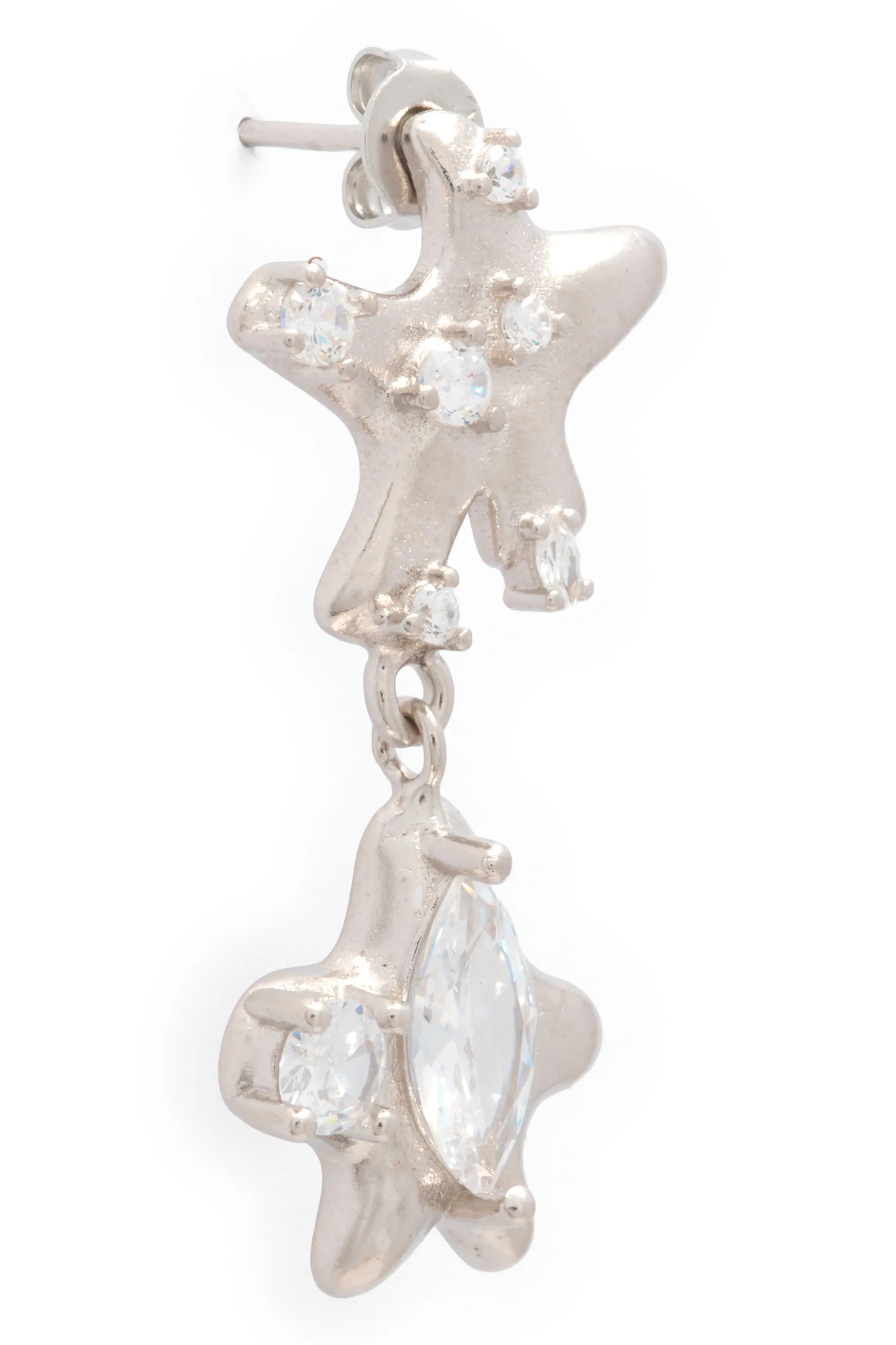 CLEAR STAR DANGLE EARRINGS