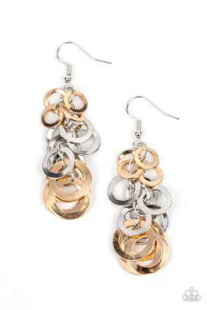 Closed Circuit Sass - Multi - Mixed Metal Ring Paparazzi Fishhook Earrings