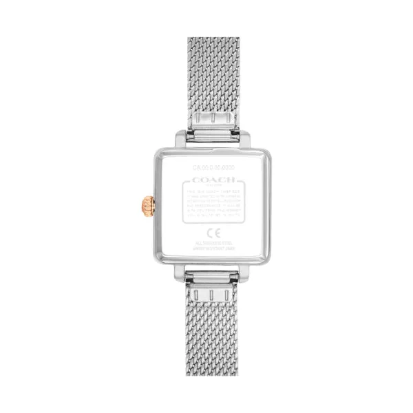 Coach Cass Silver Mesh Bracelet White Dial Quartz Watch for Ladies - 14503697