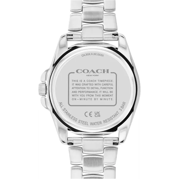 Coach Greyson Silver Stainless Steel Black Dial Quartz Watch for Ladies - 14504024