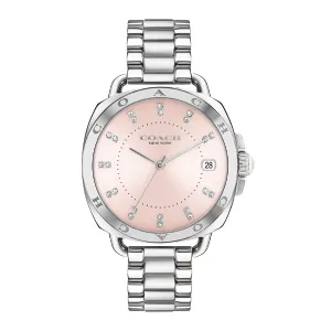 Coach Tatum Silver Stainless Steel Pink Dial Quartz Watch for Ladies - 14504156