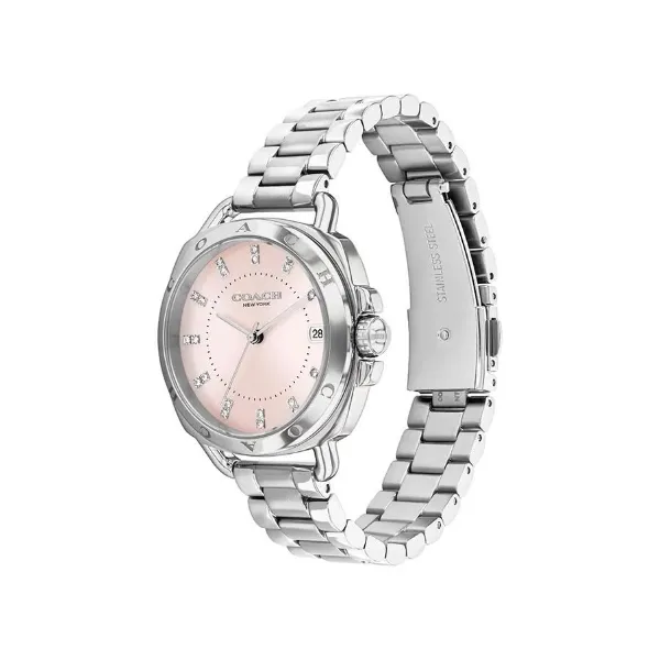 Coach Tatum Silver Stainless Steel Pink Dial Quartz Watch for Ladies - 14504156