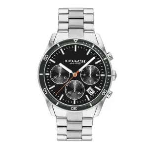 Coach Thompson Silver Stainless Steel Black Dial Chronograph Quartz Watch for Gents - 14602385