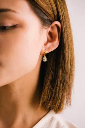 Coin Fluted Huggie Drop Hoops