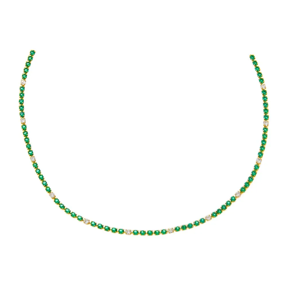 Colored CZ Accented Tennis Choker