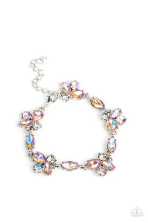 Colorful Captivation - Orange - Iridescent Marquis Rhinestone Paparazzi Lobster Claw Bracelet
