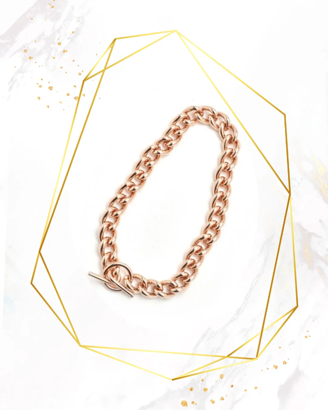Copper Bracelet Light 7.5" Chain Link 'SUPER B'