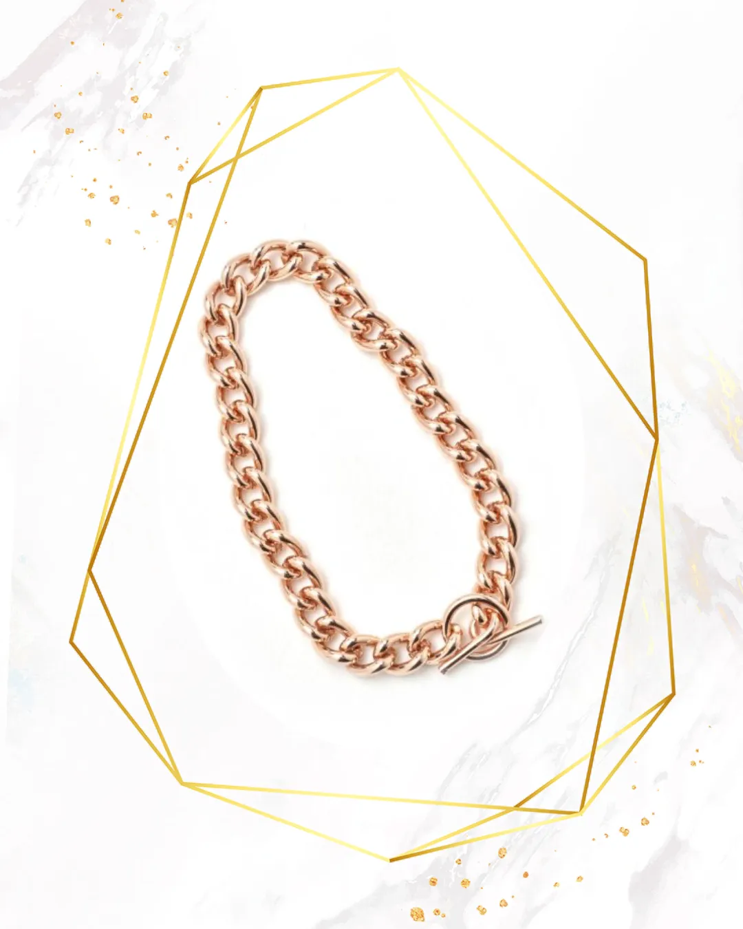 Copper Bracelet Light 7.5" Chain Link 'SUPER B'