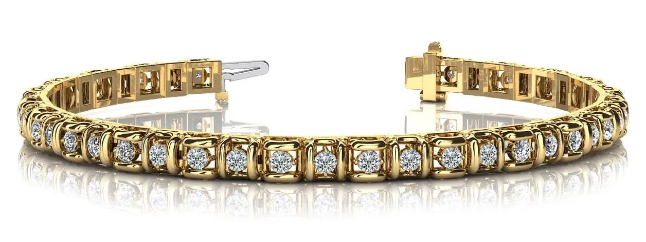 Cross Directional Link Lab-Grown Diamond Bracelet with 1.01 ct.(finished) 1.7mm