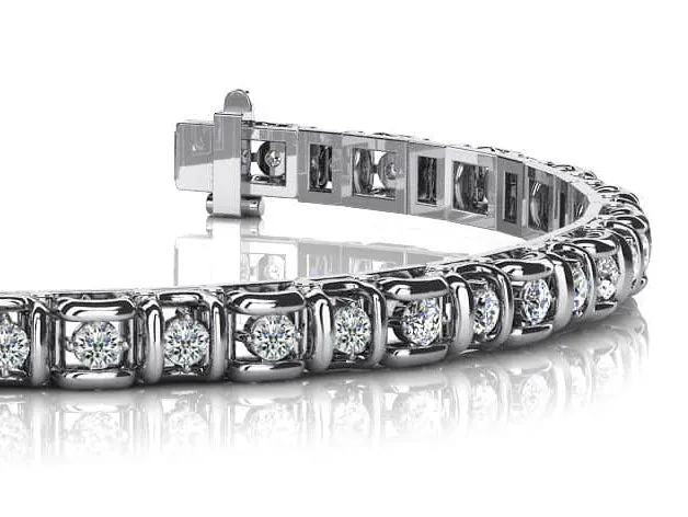 Cross Directional Link Lab-Grown Diamond Bracelet with 1.01 ct.(finished) 1.7mm