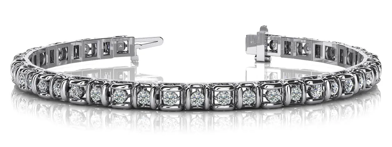 Cross Directional Link Lab-Grown Diamond Bracelet with 1.01 ct.(finished) 1.7mm