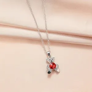 Crystal Bear Necklace For Men And Women Ruby Pendant Anniversary Gift