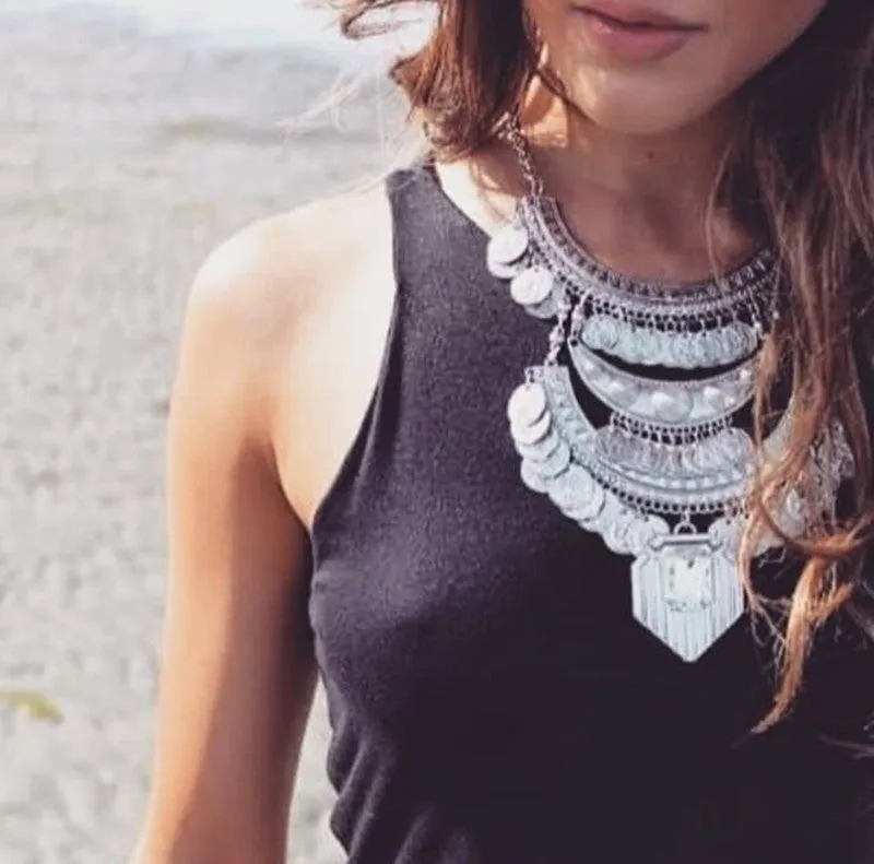 Crystal Collier Vintage Necklaces Pendants Collar Statement Bijoux Fashion Choker Maxi Boho Accessories