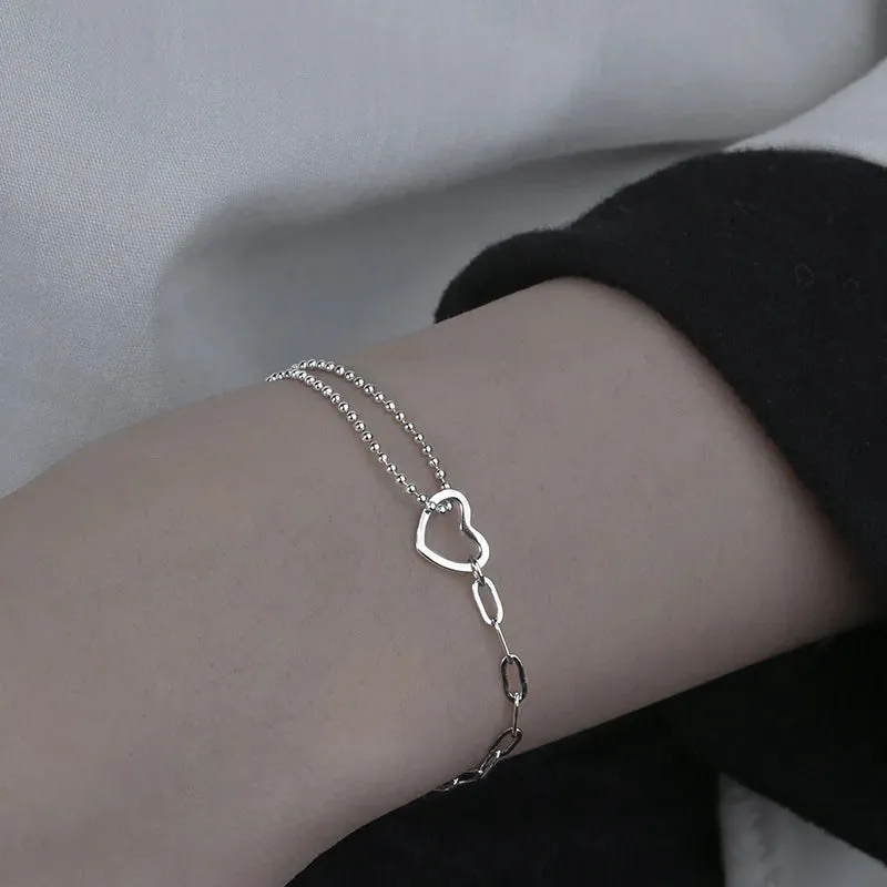 Crystal Star Pentagram Pearl Beaded Bracelet for Women Vintage Aesthetic Charm Double Layer Chain Bracelet Jewelry Gift