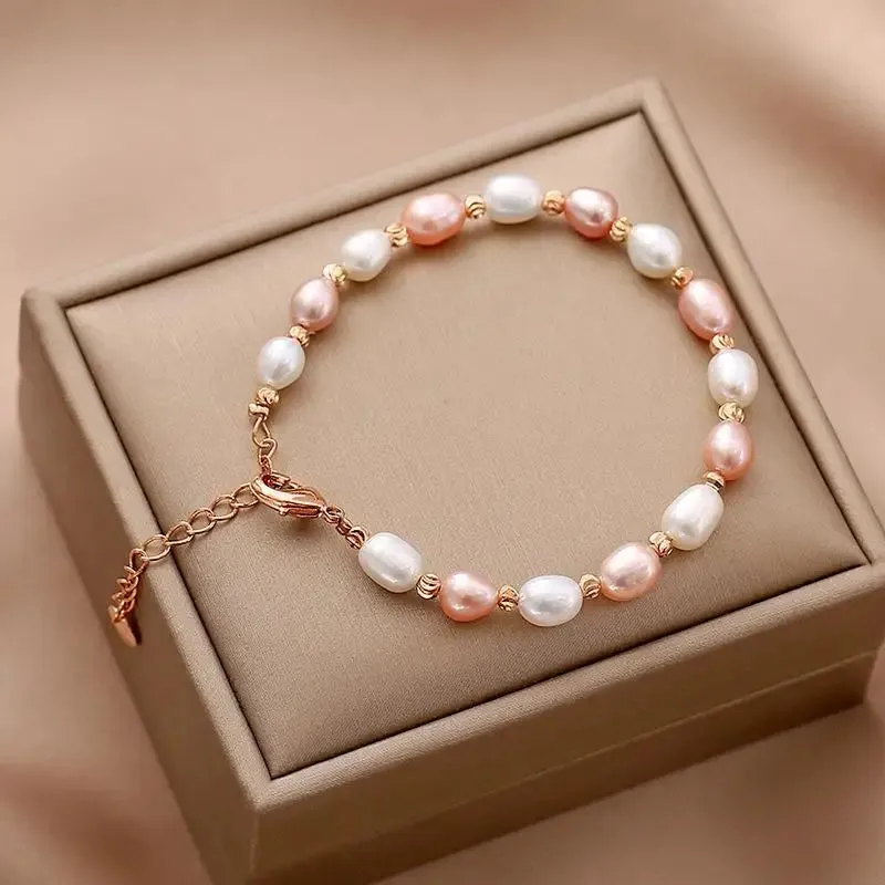 Crystal Star Pentagram Pearl Beaded Bracelet for Women Vintage Aesthetic Charm Double Layer Chain Bracelet Jewelry Gift