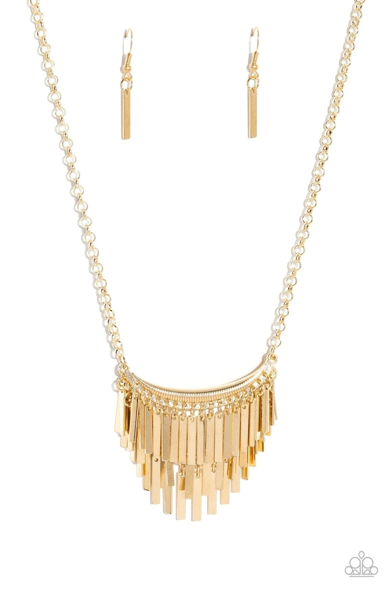 Cue the Chandelier - Gold Necklace - Paparazzi Accessories
