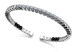 Curved Prong Flexible Diamond Bangle Bracelet with 2.48 ct.(finished) 2.5mm