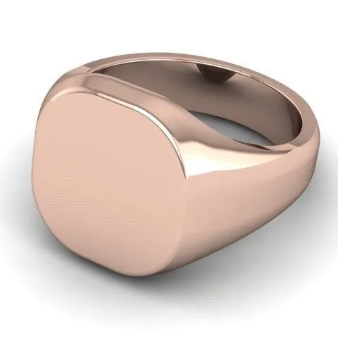 Cushion 18mm x 18mm - 18 Carat Rose Gold Signet Ring