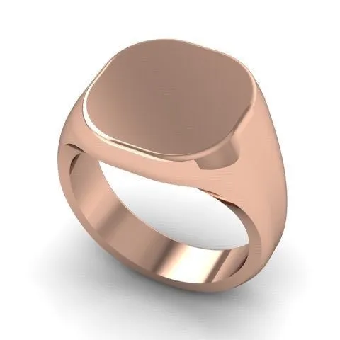 Cushion 18mm x 18mm - 18 Carat Rose Gold Signet Ring