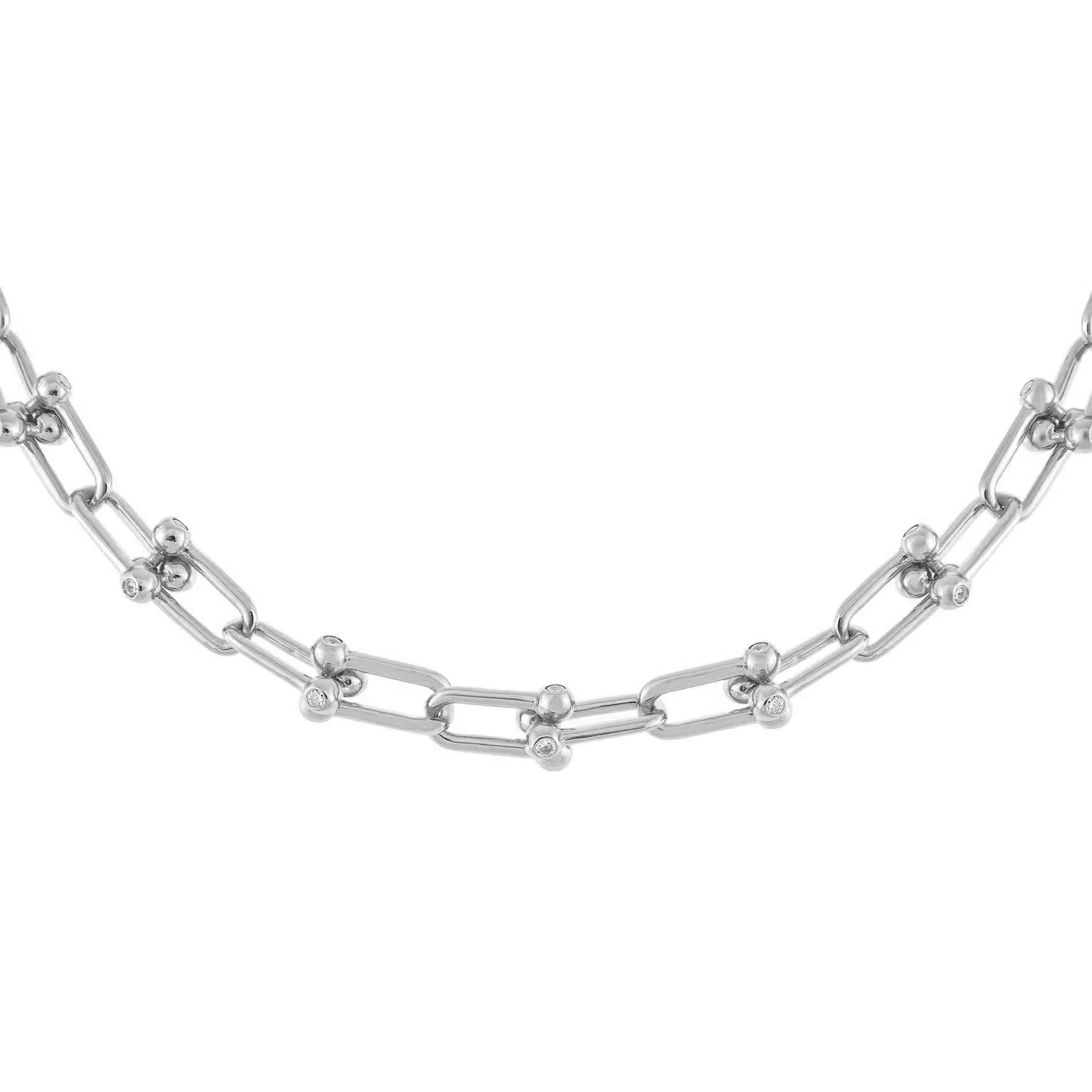 CZ U Chain Link Necklace
