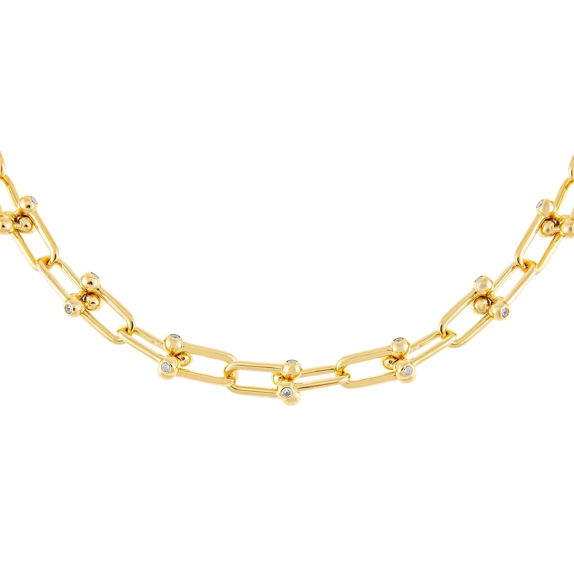 CZ U Chain Link Necklace