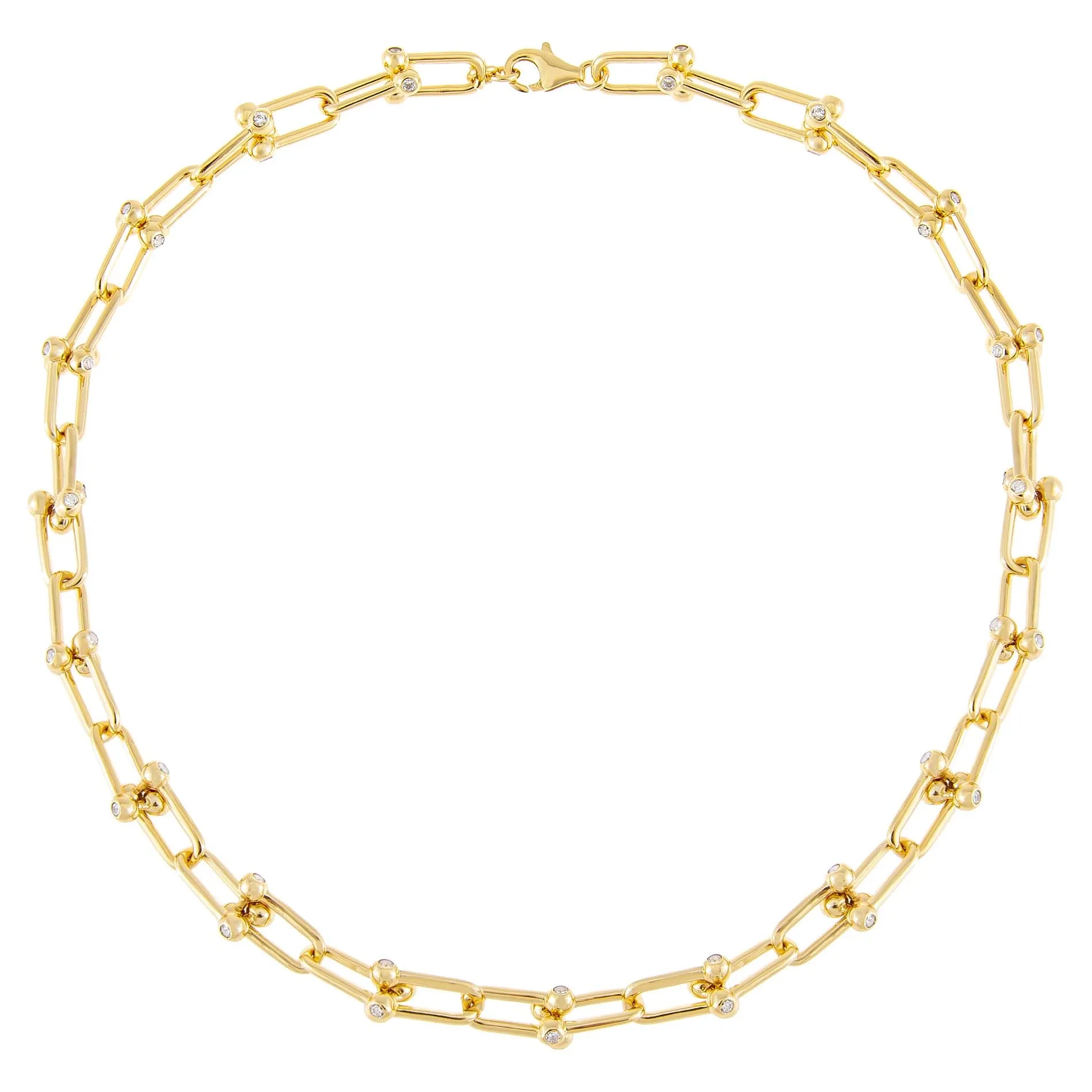 CZ U Chain Link Necklace